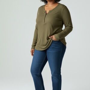 Olive Long Sleeve Women's Top